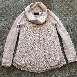 Anthropologie lavender cable knit sweater